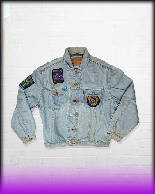 DENIM JACKET ROCK PATCHES